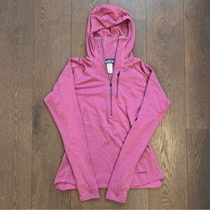 Patagonia Expedition 4 Capilene Hoody Jacket Womens Large Mauve Half Zip
